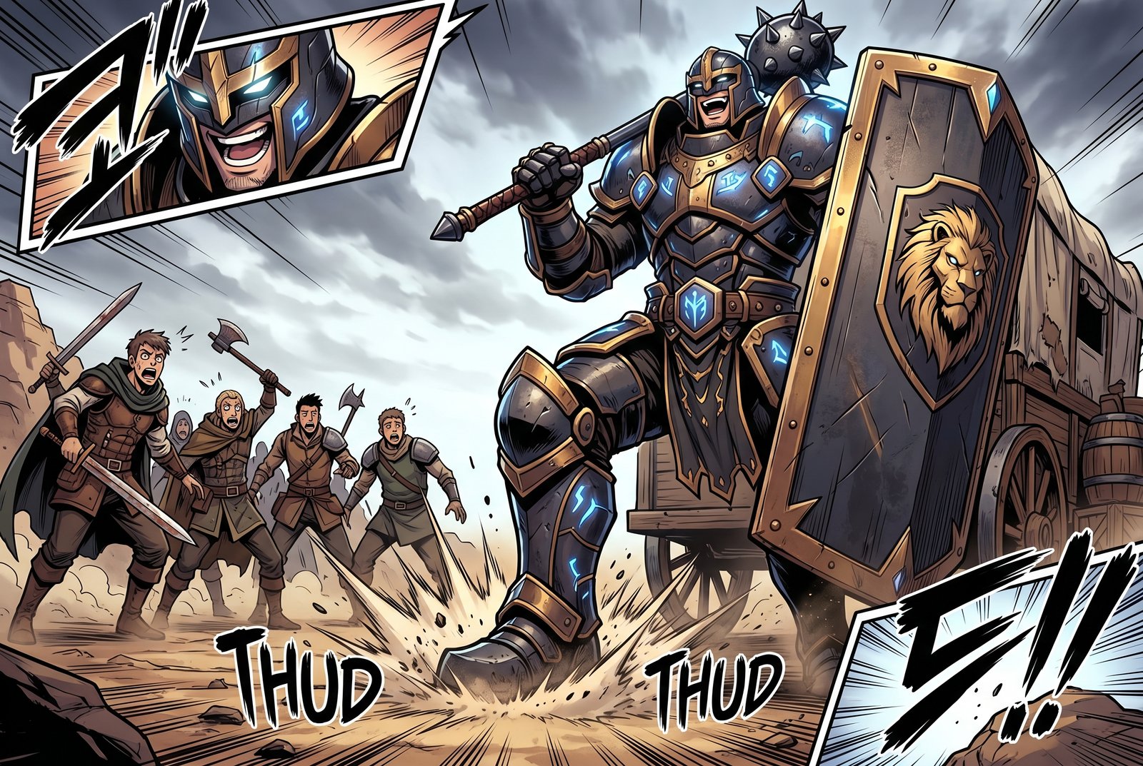 Shield Wall steps off the caravan