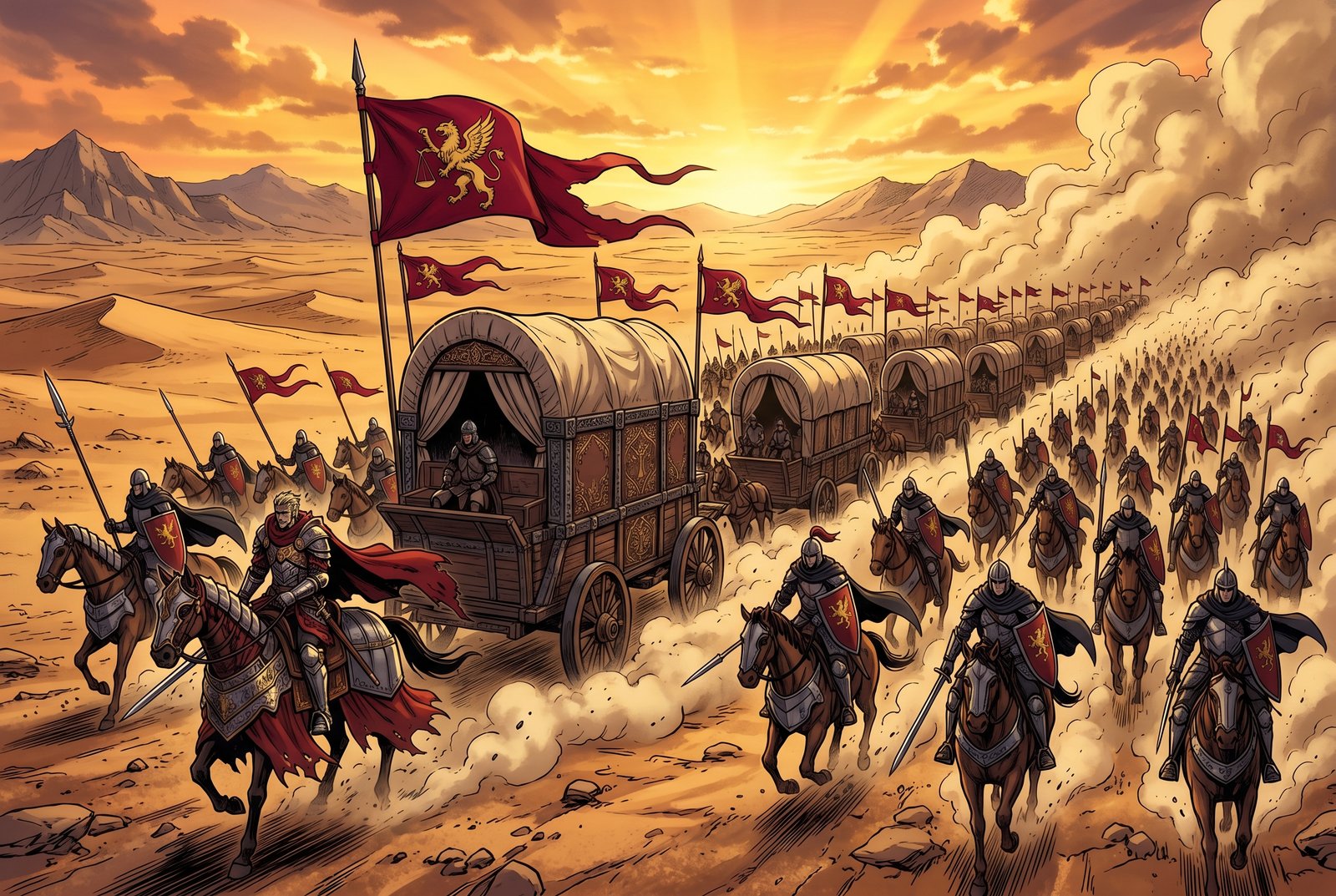 The Shol caravan rolls across the desert